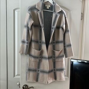 Jessica Simpson Plaid Cardigan - Beige and Black